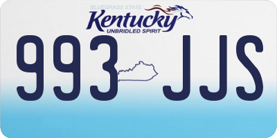 KY license plate 993JJS