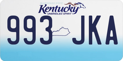 KY license plate 993JKA