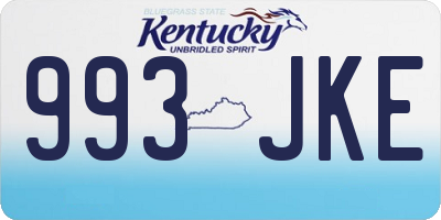 KY license plate 993JKE