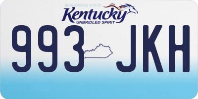 KY license plate 993JKH