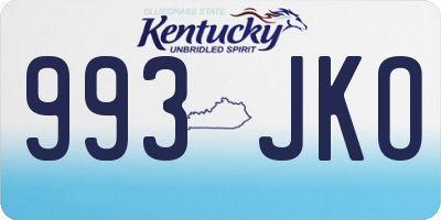 KY license plate 993JKO