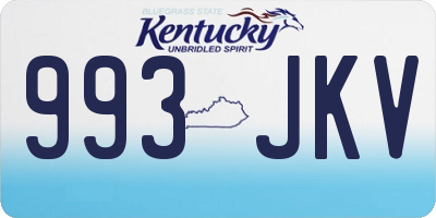 KY license plate 993JKV