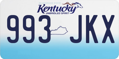 KY license plate 993JKX