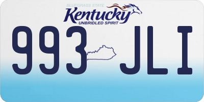KY license plate 993JLI