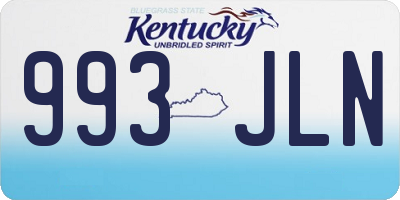 KY license plate 993JLN