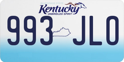 KY license plate 993JLO