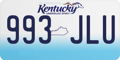 KY license plate 993JLU