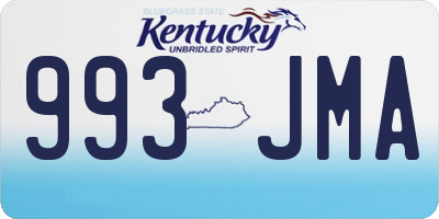 KY license plate 993JMA