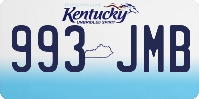 KY license plate 993JMB