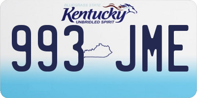 KY license plate 993JME