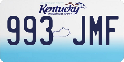 KY license plate 993JMF