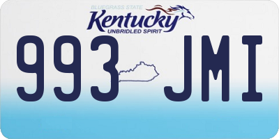 KY license plate 993JMI