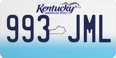KY license plate 993JML