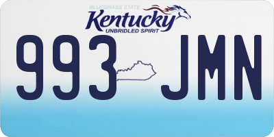 KY license plate 993JMN