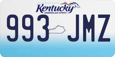 KY license plate 993JMZ
