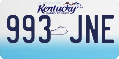 KY license plate 993JNE