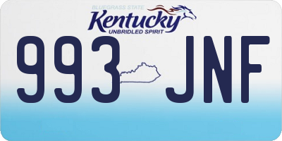 KY license plate 993JNF
