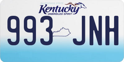 KY license plate 993JNH