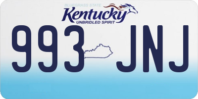 KY license plate 993JNJ