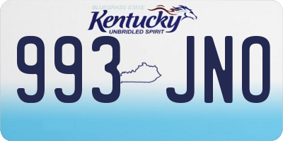 KY license plate 993JNO