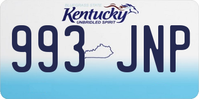 KY license plate 993JNP