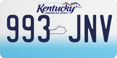 KY license plate 993JNV