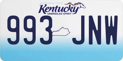 KY license plate 993JNW