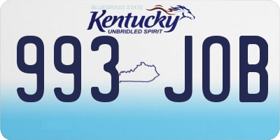KY license plate 993JOB