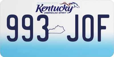 KY license plate 993JOF