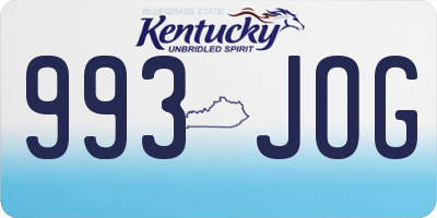 KY license plate 993JOG