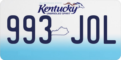 KY license plate 993JOL