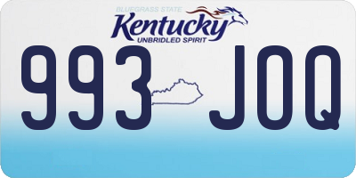 KY license plate 993JOQ