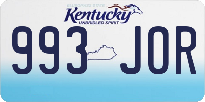 KY license plate 993JOR