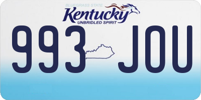 KY license plate 993JOU