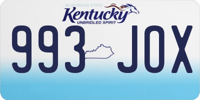 KY license plate 993JOX