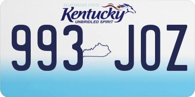 KY license plate 993JOZ