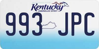 KY license plate 993JPC