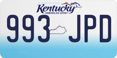 KY license plate 993JPD
