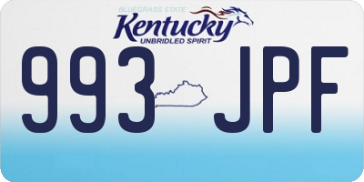 KY license plate 993JPF