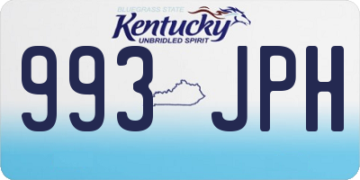 KY license plate 993JPH