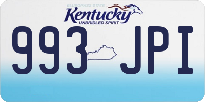 KY license plate 993JPI
