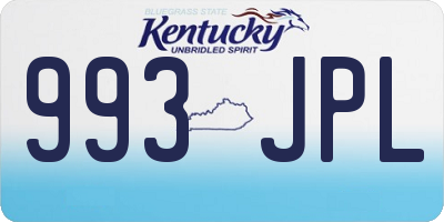 KY license plate 993JPL