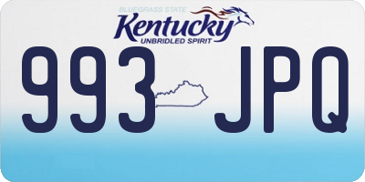 KY license plate 993JPQ