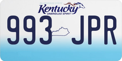 KY license plate 993JPR
