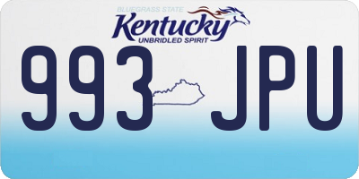 KY license plate 993JPU