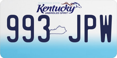KY license plate 993JPW