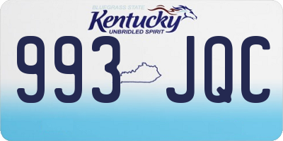 KY license plate 993JQC