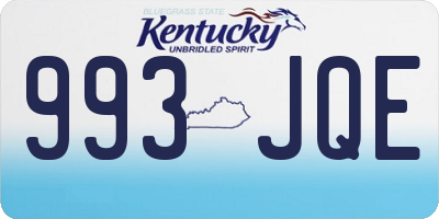 KY license plate 993JQE