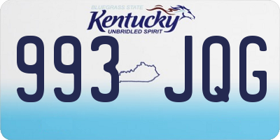 KY license plate 993JQG