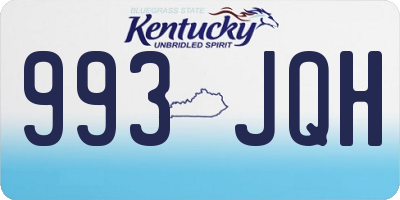 KY license plate 993JQH